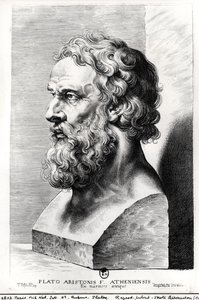 Buste van Plato (c.427-c.348 v.Chr.) gegraveerd door Lucas Emil Vorsterman (1595-1675)